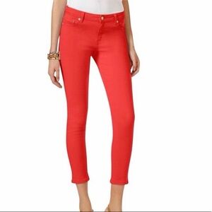 Michael Kors Izzy Cropped Skinny Jeans – Size 10 – Coral